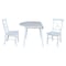International Concepts 42 in. Solid Wood Round Dual Drop Leaf Dining Table with 2 Chairs in White K08-42DL-C613-2 - alternate 2